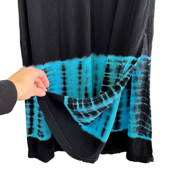 Barbara Lesser Vintage Dress Womens Petite Small Aztec Tie Dye Artsy Beachy - Picture 7 of 12